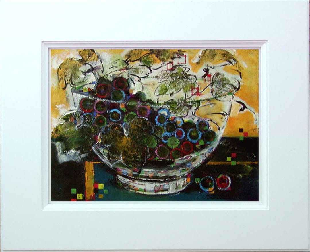 絵画 インテリア 額付(黒) 油絵 uF6-061203 静物 果物 ぶどう - メルカリ