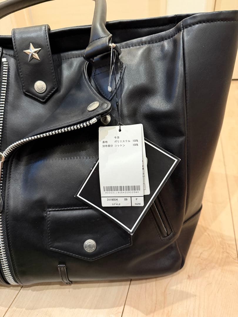 む　《新品未使用》　Schott ライダース　トートバッグ　ブラック