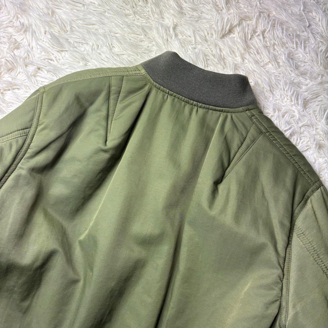 極美品 バルデ77 MA-1 中綿ジャケット アウター 2 カーキ メンズ