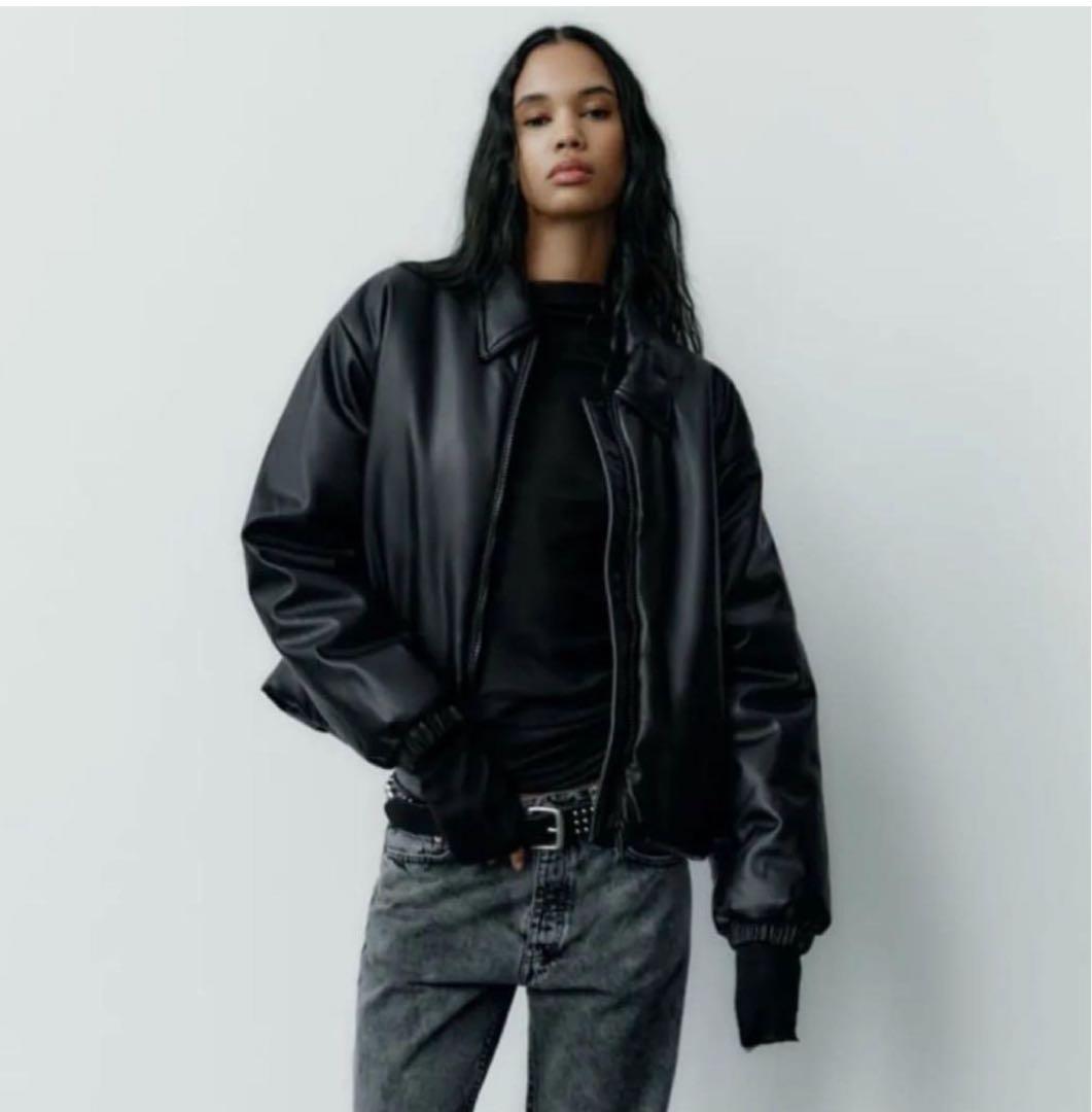 ZARA フェイクレザージャケット - メルカリ