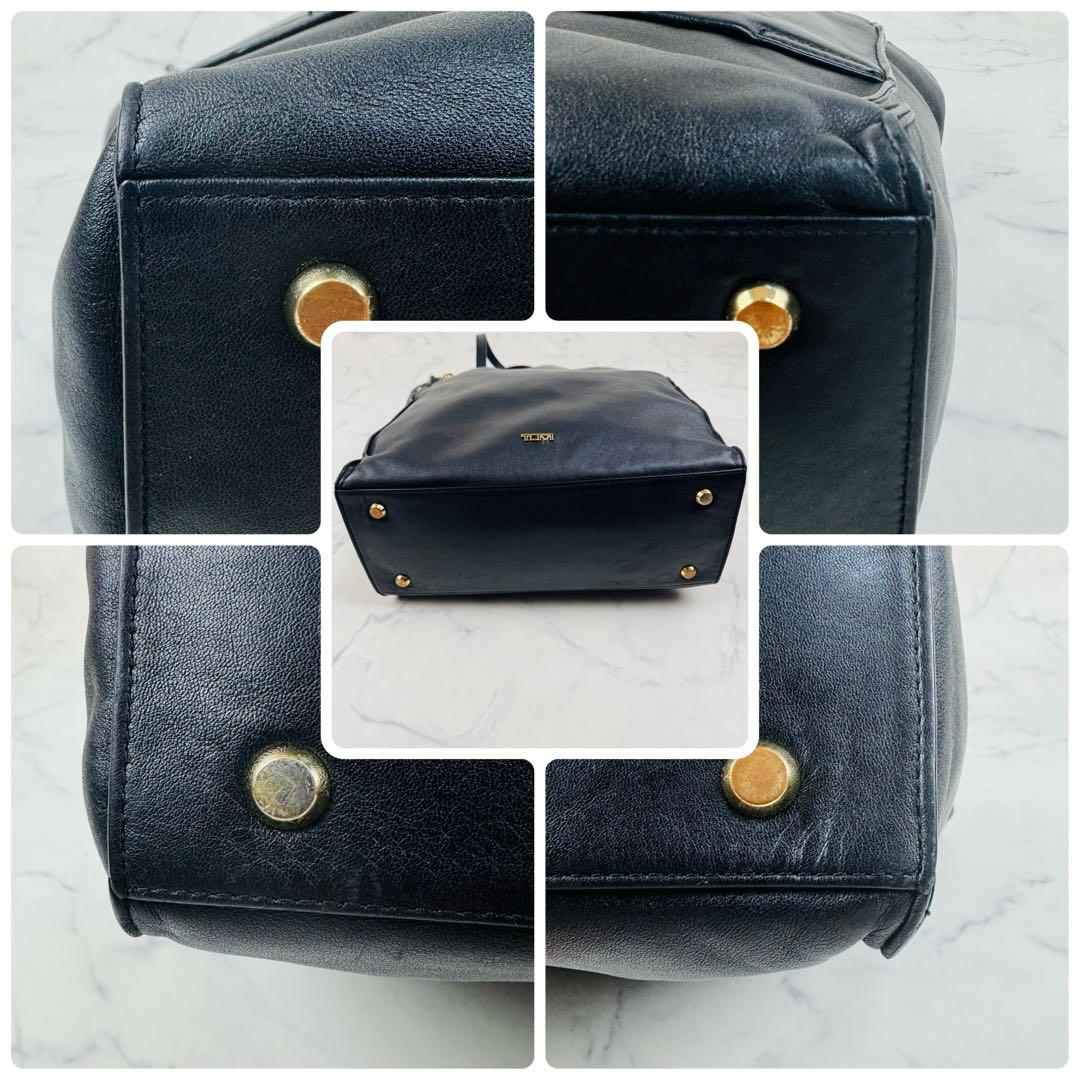 TUMI ニーナ ノースサウス トートバッグ レザー ブラック A4 ゴールド