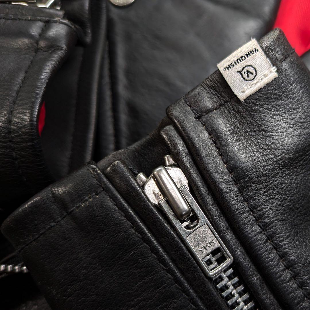 VANQUISH ヴァンキッシュ レザー 本革 ライダースジャケット L 黒 赤