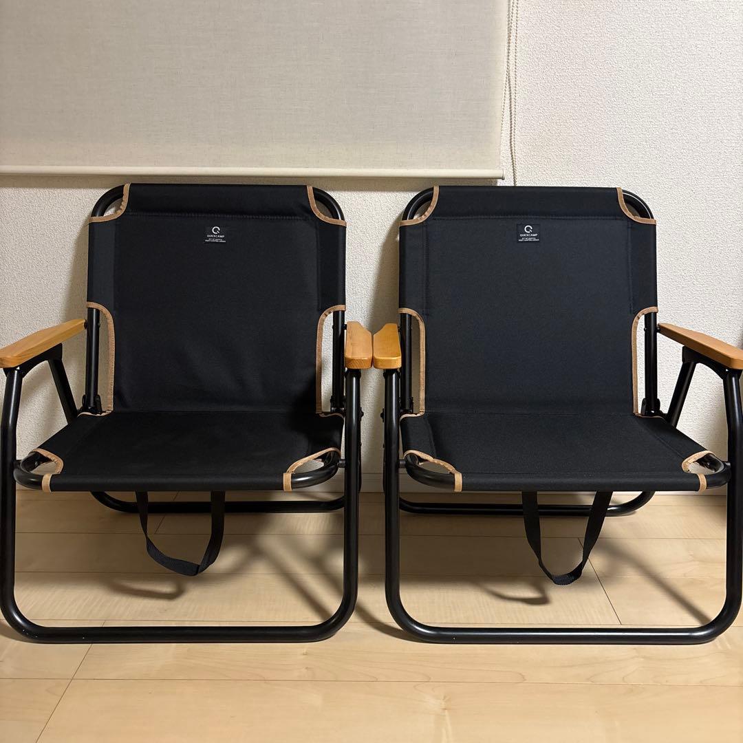 QUICKCAMP 折りたたみ式アウトドアチェア 2脚セット 山善（YAMAZEN） アウトドアミニチェア アウトドアチェア 2脚セット 耐