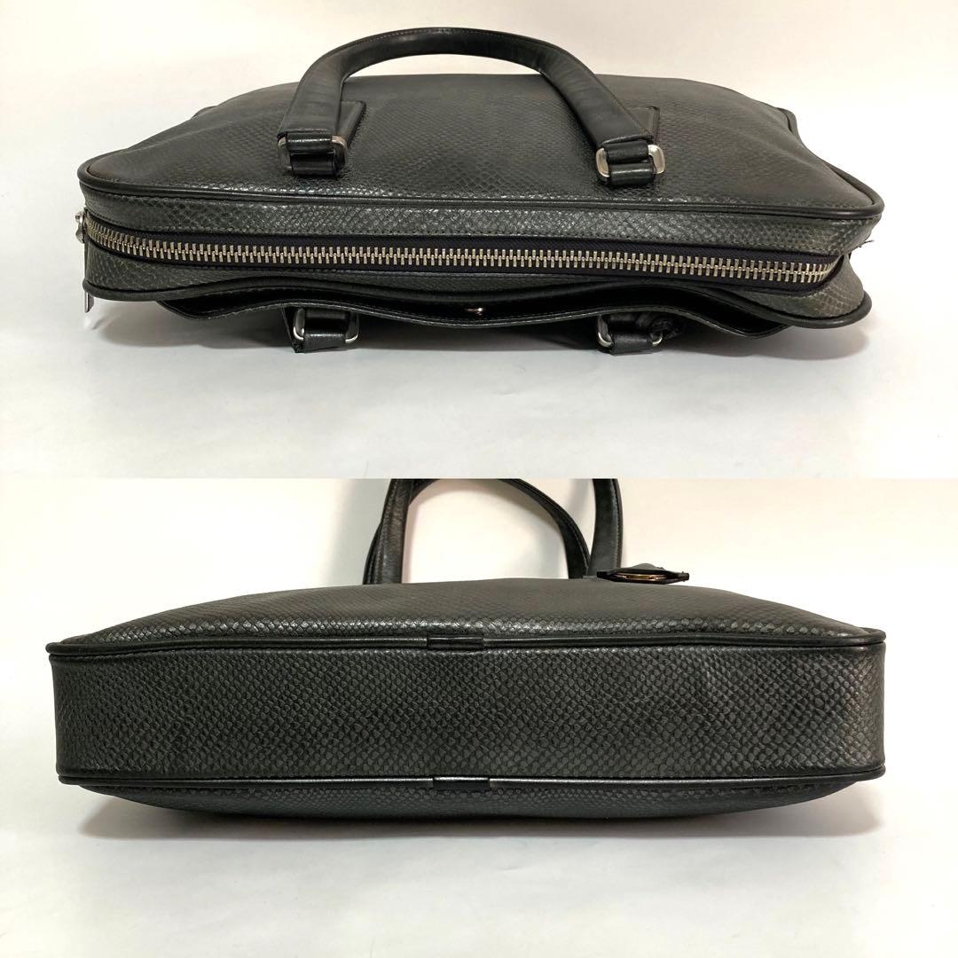 アニアリ トートバッグ パイソン シルバーカーキ レザー - メルカリ