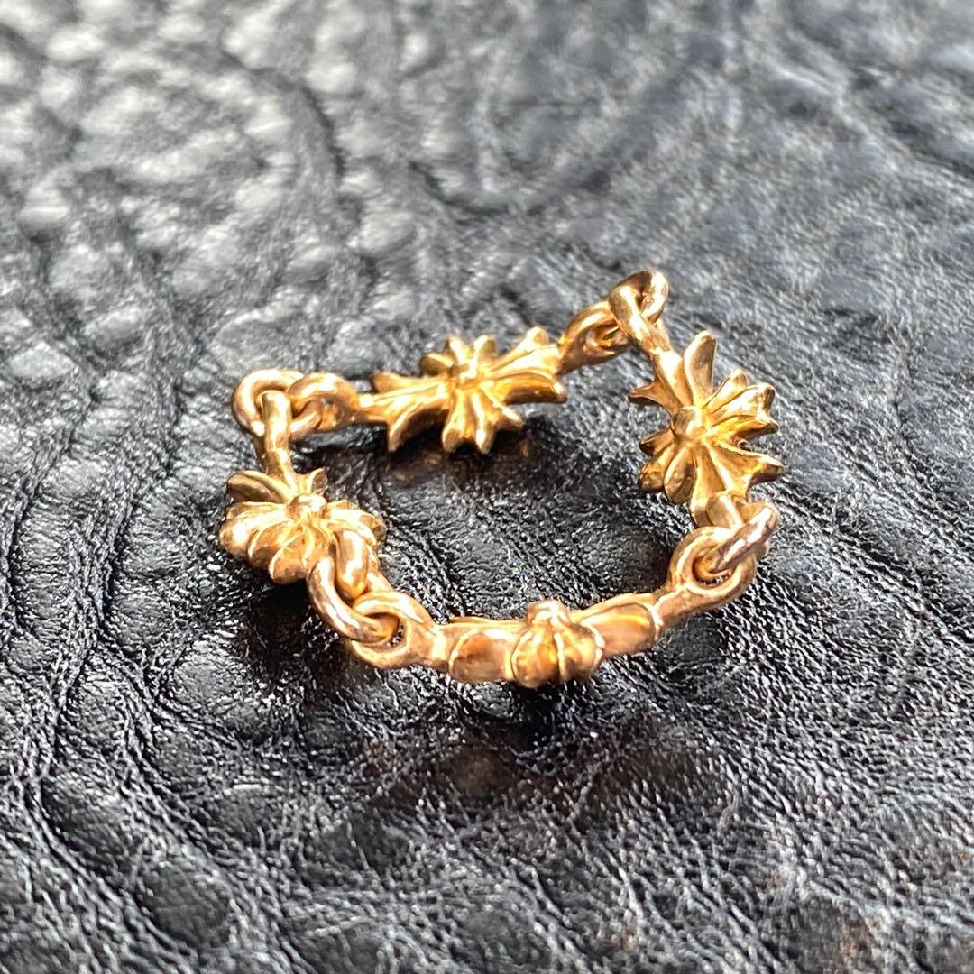 クロムハーツ 22k タイニーE CHプラスクロス リング 4Pダイヤ 指輪