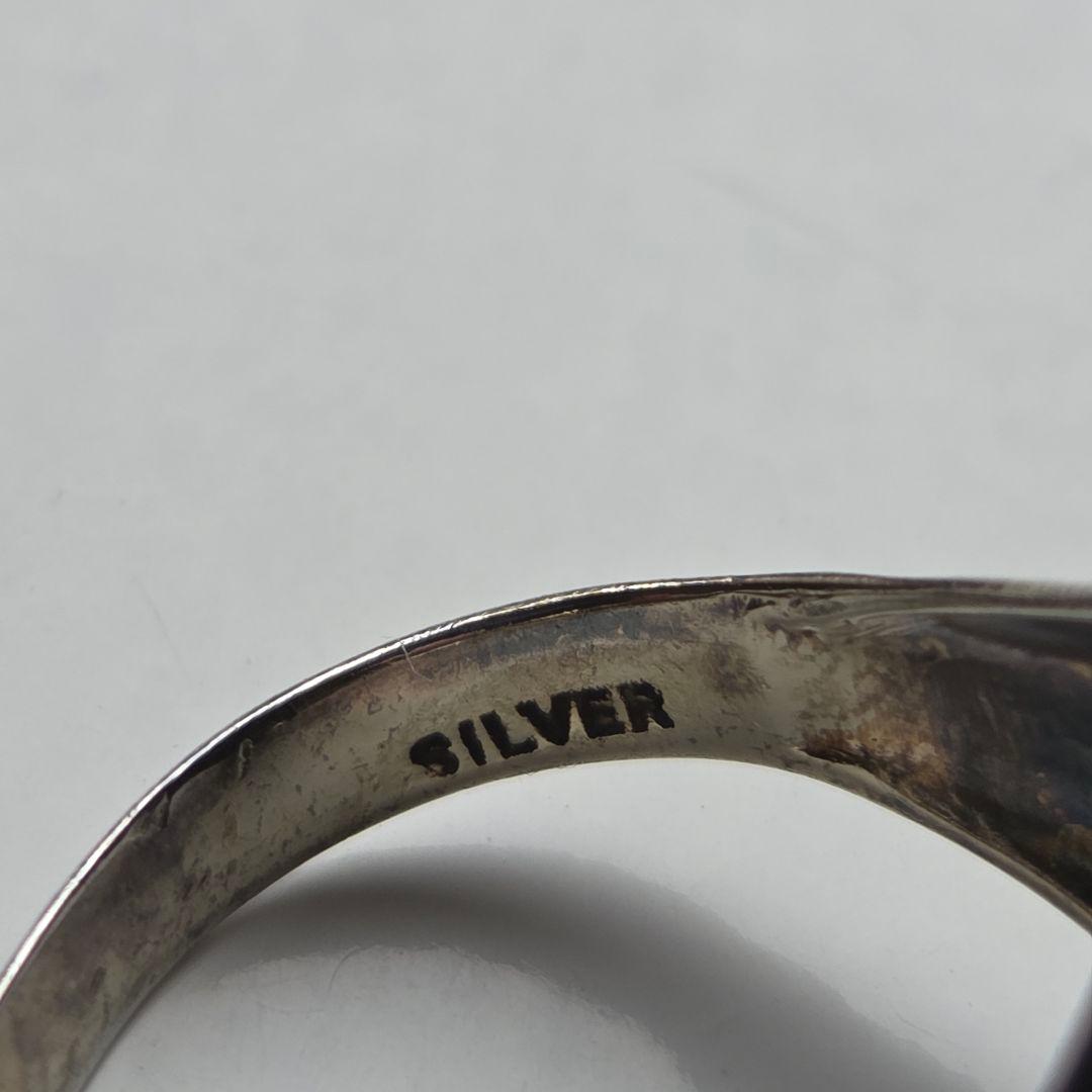 【至高の逸品】英国ヴィンテージ 20号 オニキスリング シルバー925 4.7g