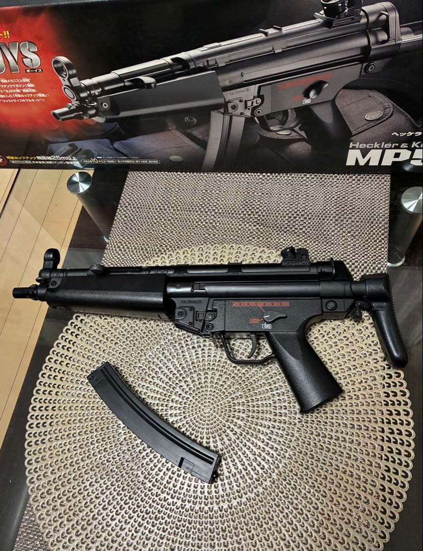 美品　東京マルイ カスタム品　H&K MP5A5 金属ピニオン　リチウム電池箱付