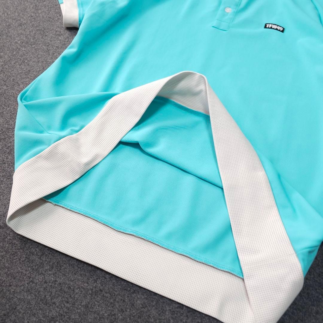 極美品 TFW49 半袖ゴルフポロシャツ M ミントグリーン ロゴネーム