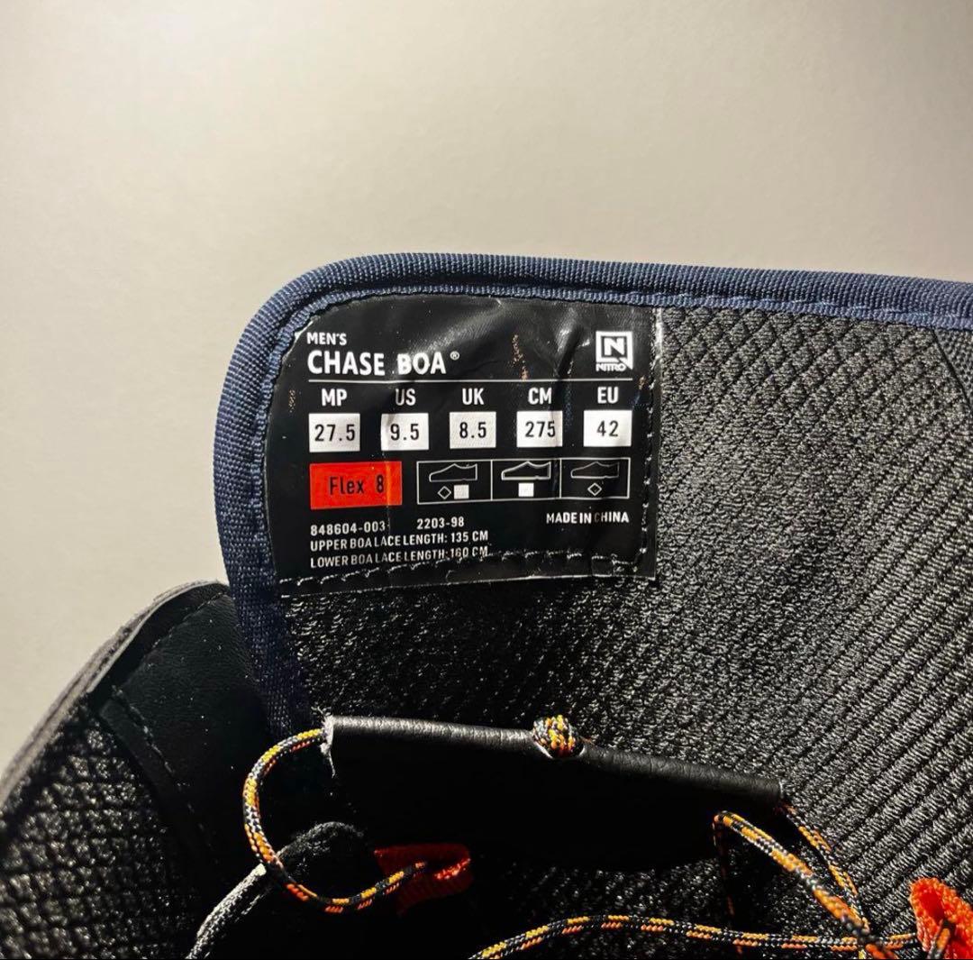 定価半額以下2回のみ使用 NITRO CHASE BOA 27.5cm ネイビー