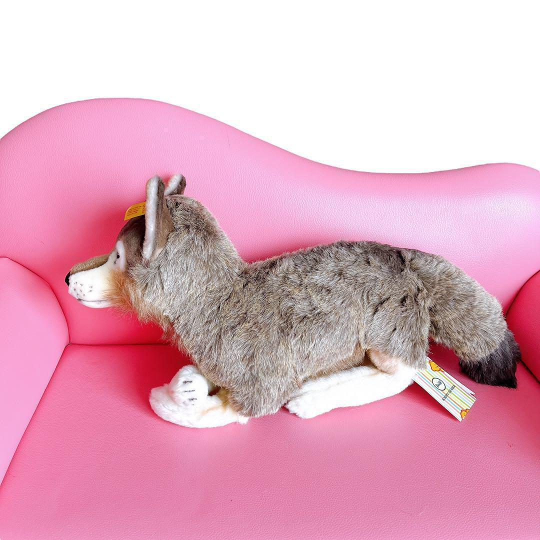 希少 正規品 シュタイフ オオカミ つぶらな瞳がかわいい 狼 ブラウン