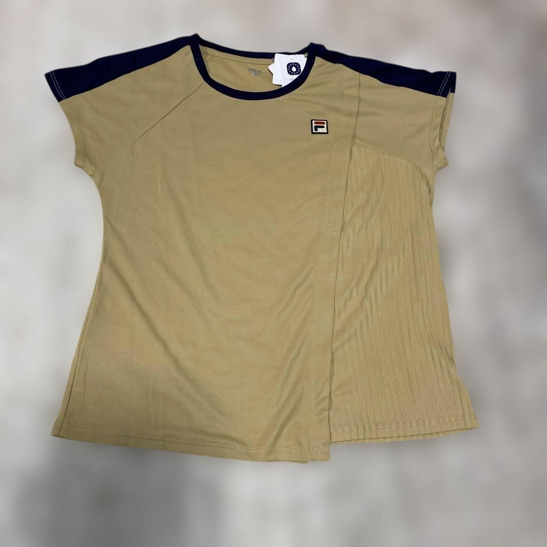 FILA プリーツスカートセットアップ ベージュ/ネイビー Lサイズの通販