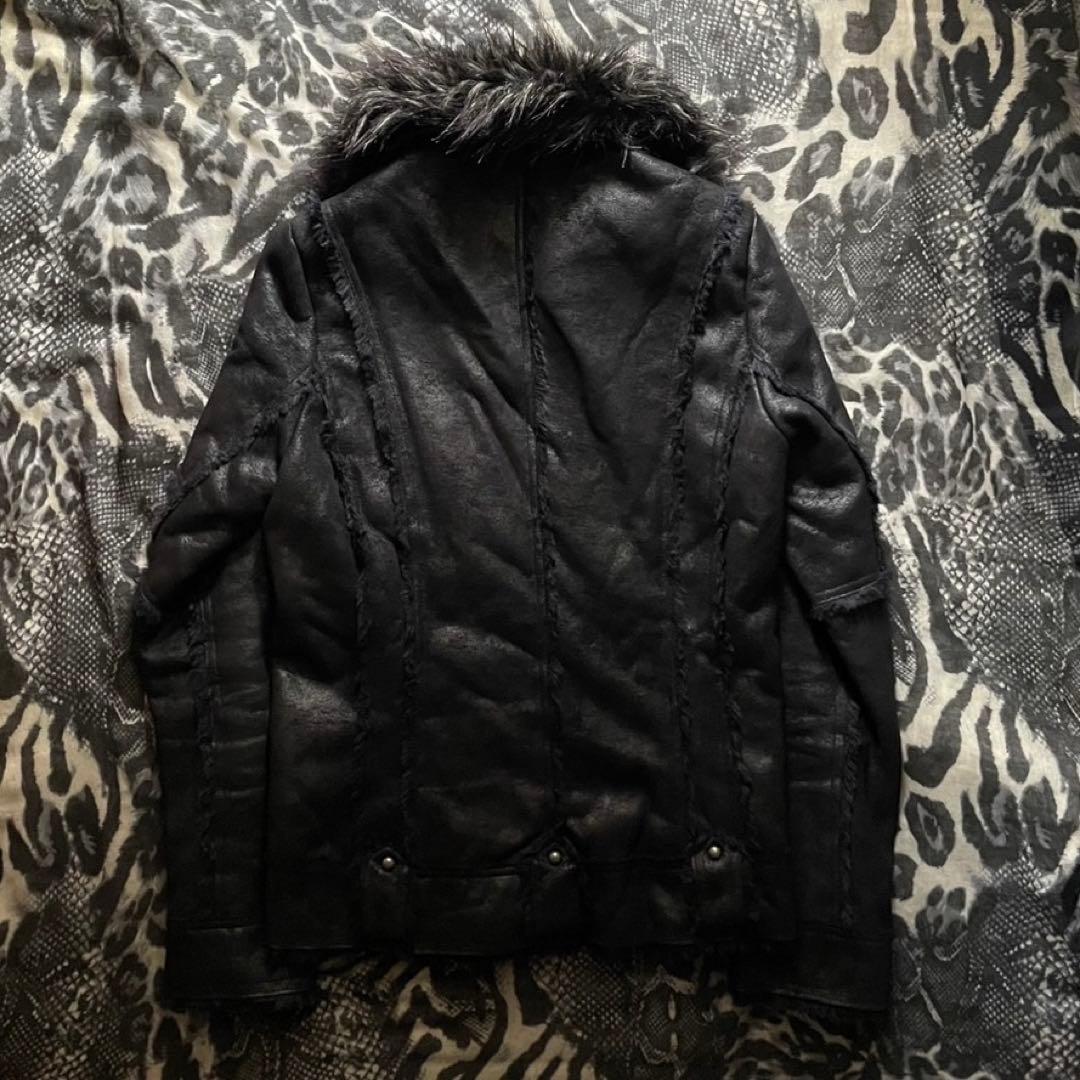 平成 ギャル ファー ジャケット ツギハギ 光沢 y2k フェアリー