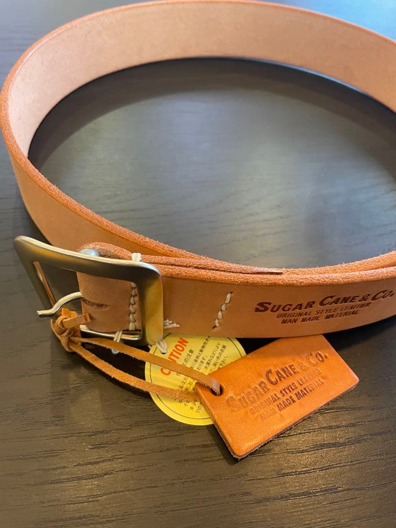 【新品】sugar cane シュガーケーンベルト34inc ベージュ　タグ付 SUGAR CANE シュガーケーン スタッズベルト STUDS BELT ブラック