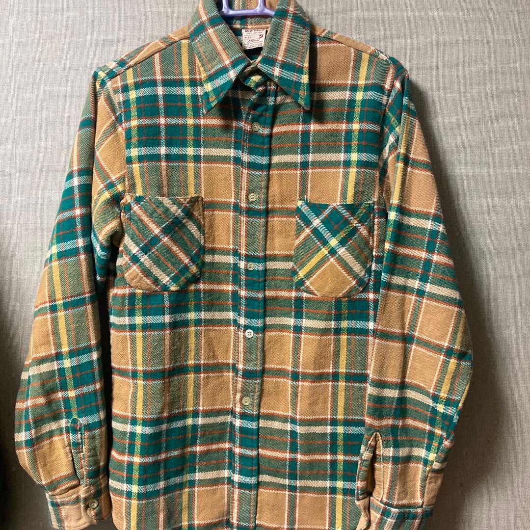 ビンテージ70s単色タグBIG MAC ネルシャツSビッグマック好配色チェック