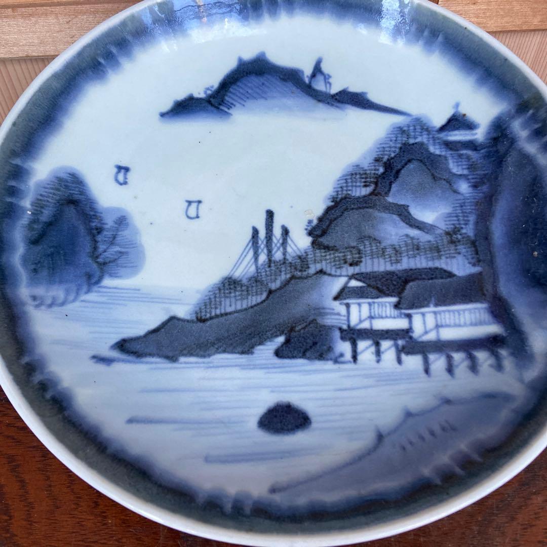 古伊万里染付碧水山居図大皿 - メルカリ
