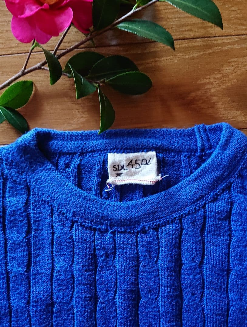 45R☆コットンストレッチガーゼ＊ケーブルニットソーの908クリュー