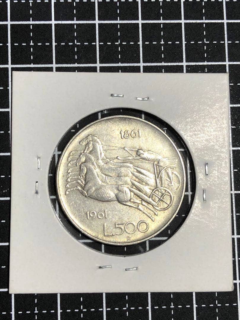 3343【イタリア】1961年500リラ銀貨 コイン 古銭 - メルカリ
