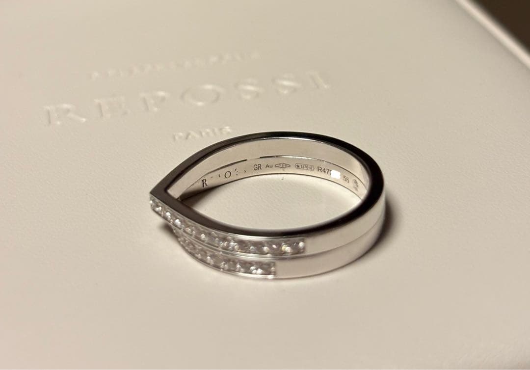 レポシAntifer 2連リング ホワイトゴールド パヴェダイヤ 55号 - メルカリ