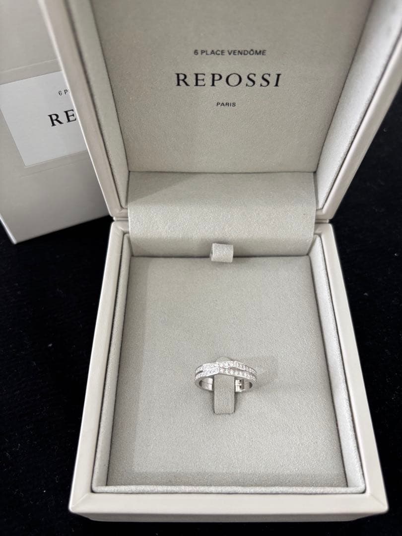 レポシAntifer 2連リング ホワイトゴールド パヴェダイヤ 55号 - メルカリ