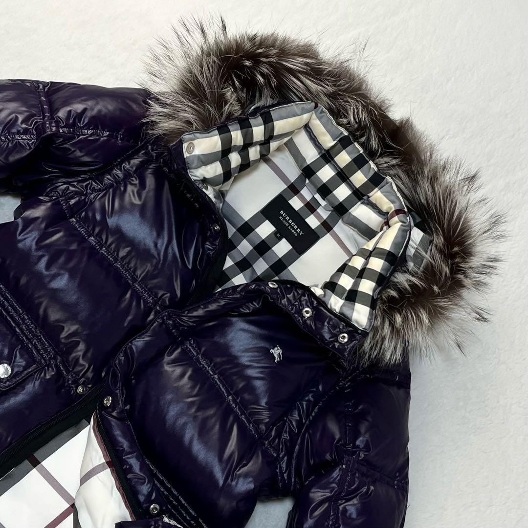 美品 バーバリーブラックレーベル フォックスファー 4WAY ダウン