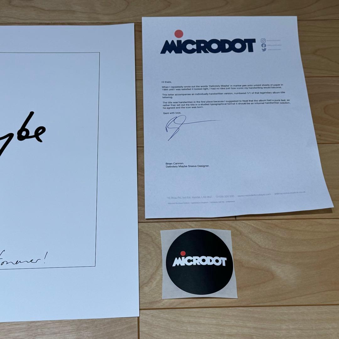 直筆サイン definitely maybe OASIS ファーストアルバムロゴ