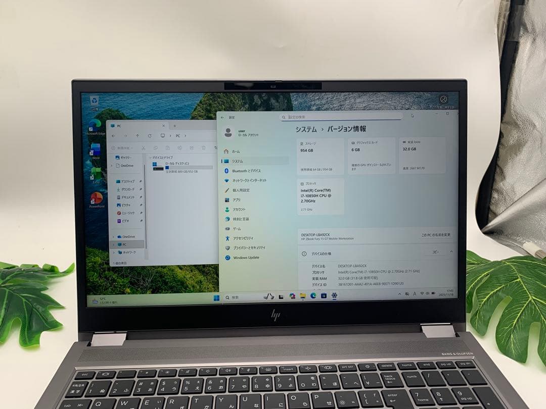 Windowsノート本体 hp ZBook Fury 15 G7 Core i7 10850H 2.7GH