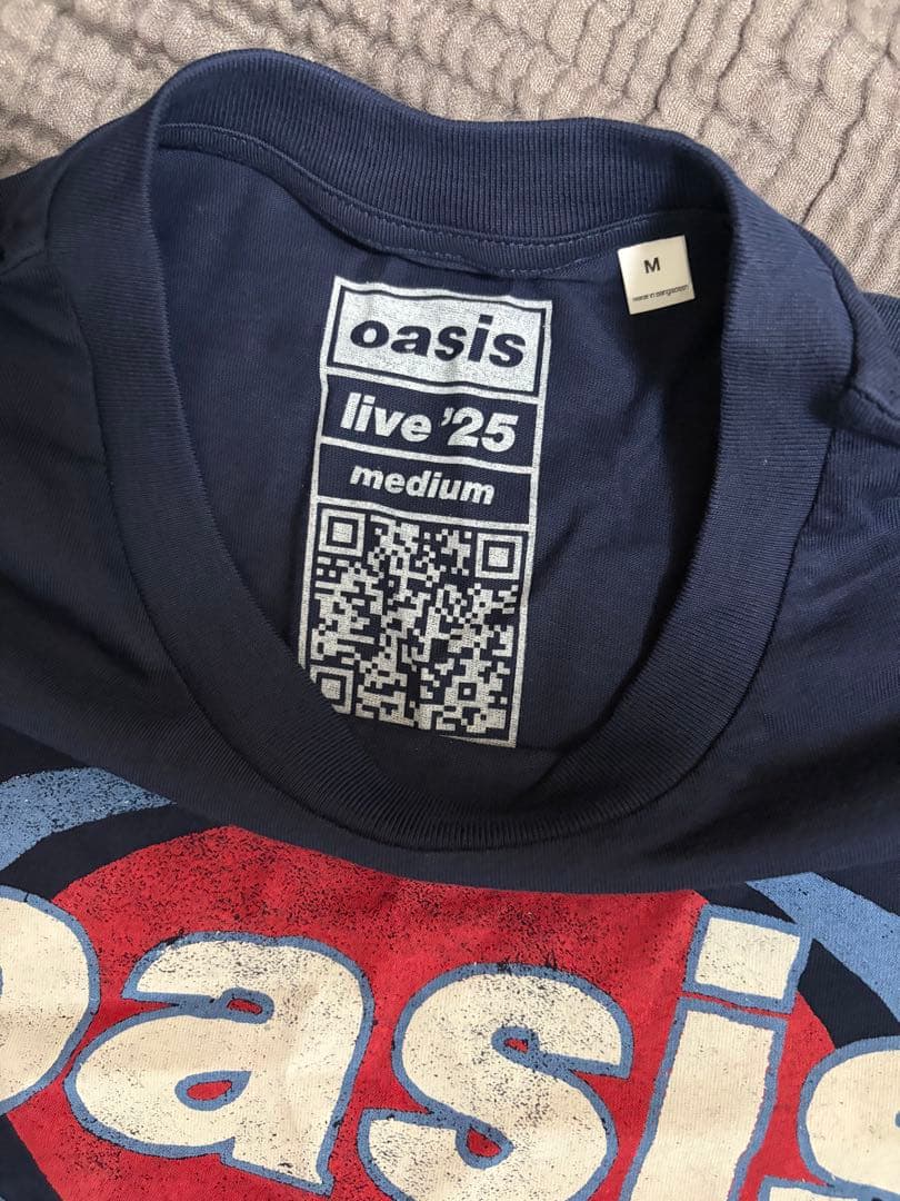 未使用 oasis live 25 Tシャツ Logo Navy M オアシス