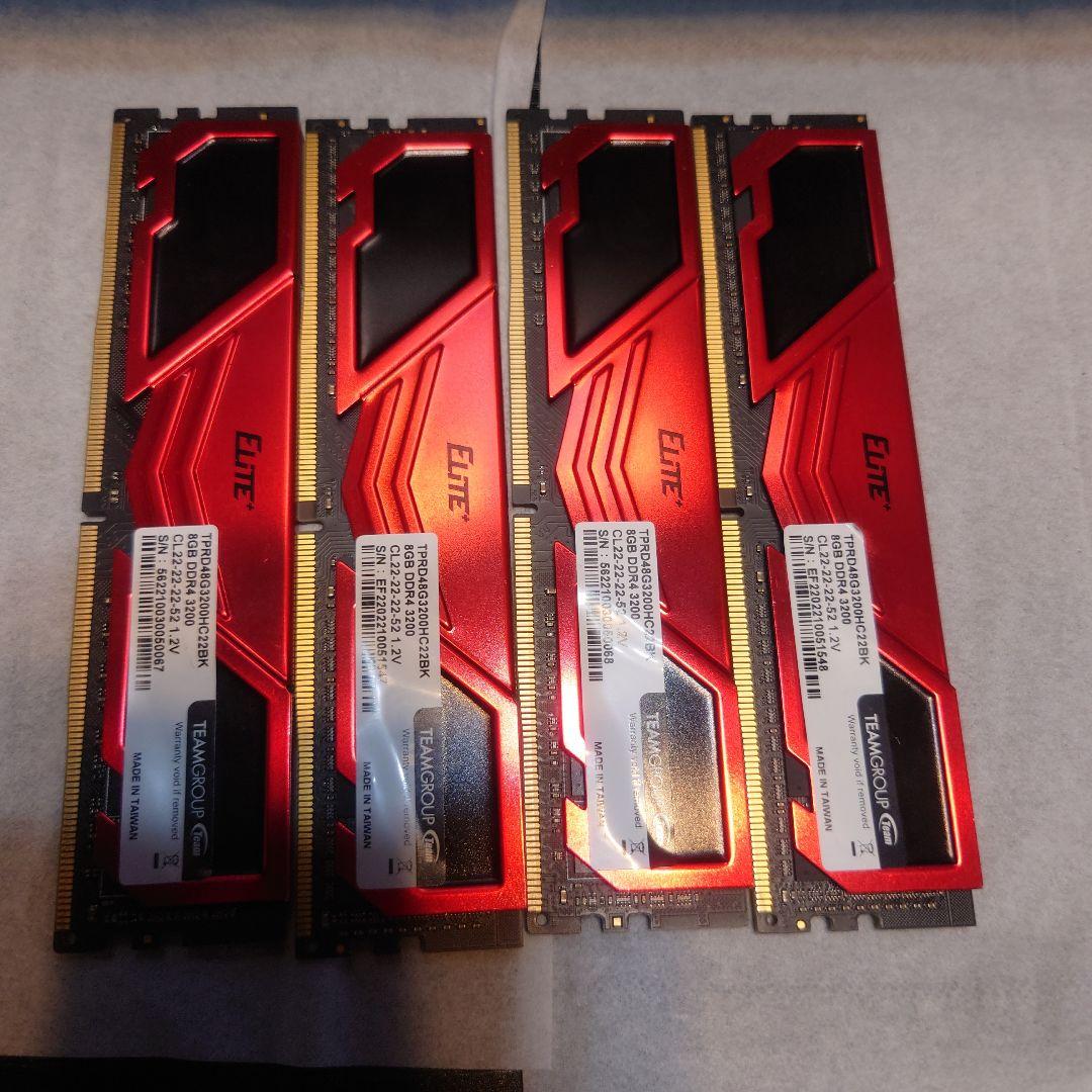 TeamGroup Elite DDR4 メモリ 8GB×4枚セット - メルカリ