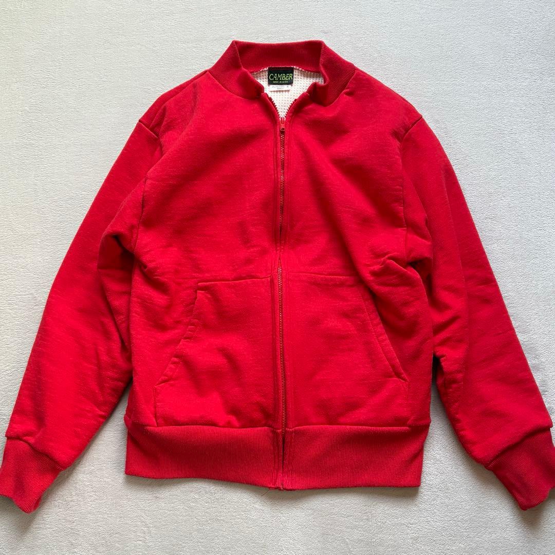 90s USA製 CAMBER レッド ジップアップパーカー 裏サーマル - メルカリ