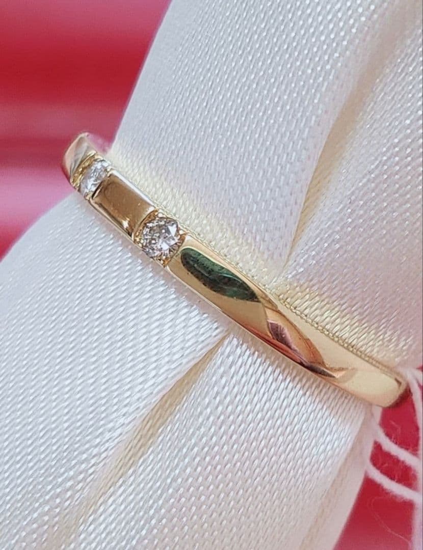 新入荷 未使用品 k18 天然ダイヤモンド 0.10ct リング