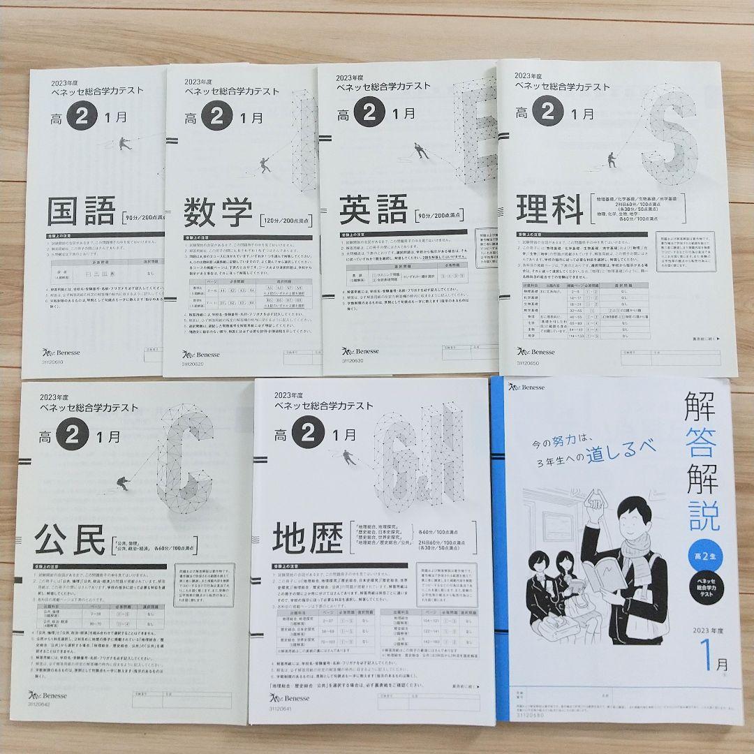 高2 ベネッセ 総合学力テスト 2024年度1月実施 進研模試 解説解答付