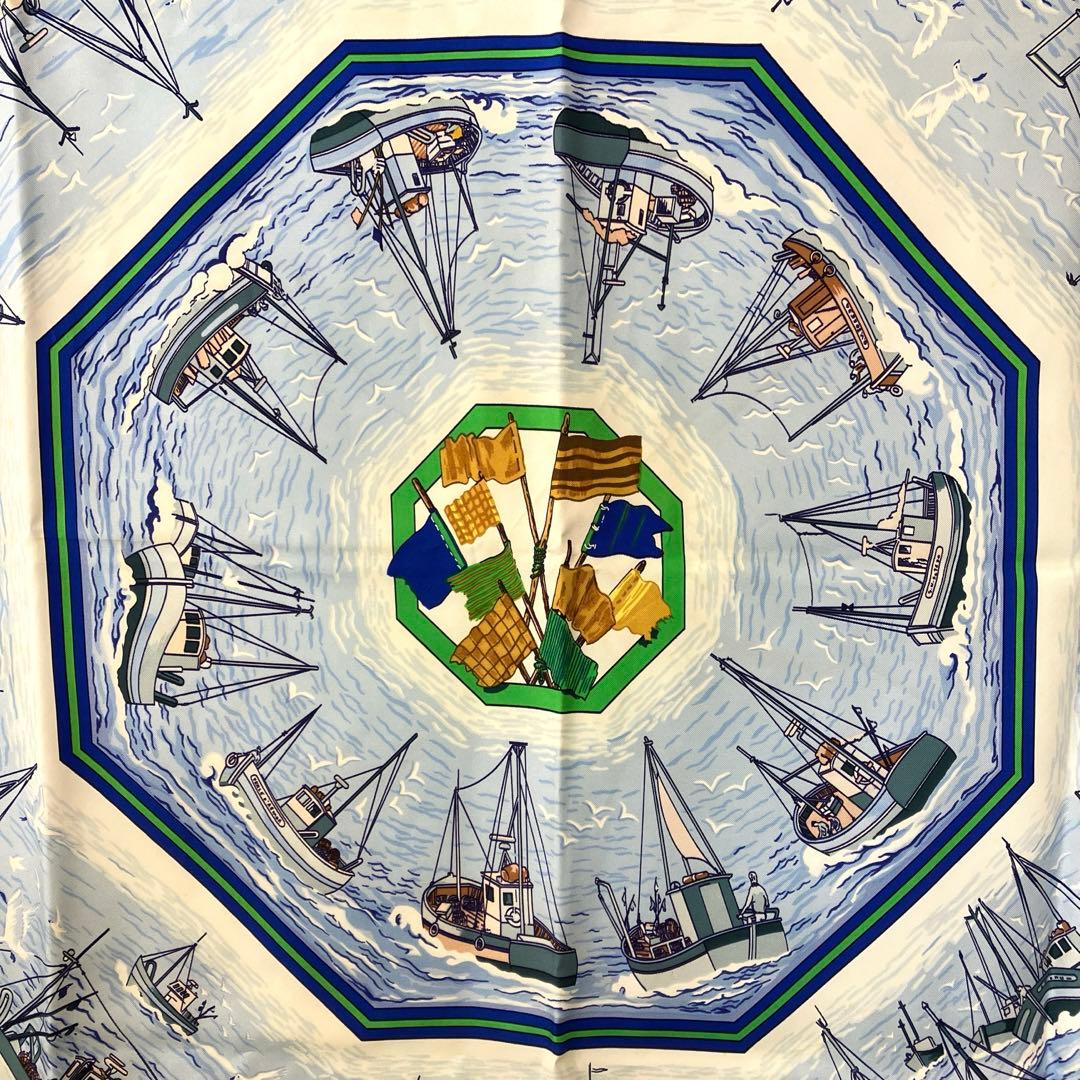 HERMES エルメス カレ90 大判スカーフ 漁船の帰港 44 - メルカリ