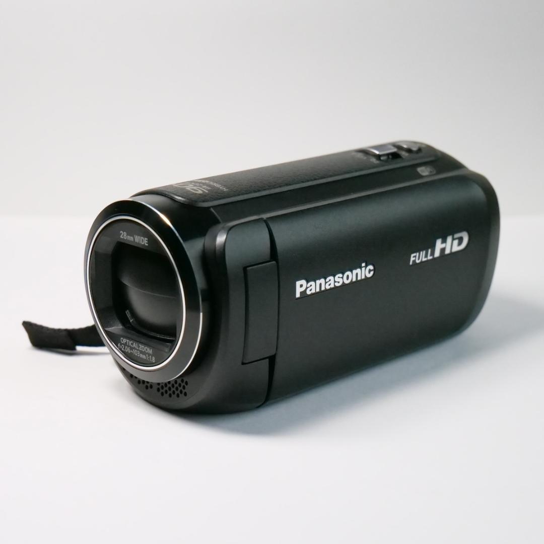 ビデオカメラ　Panasonic HC-V495M-KJ [ブラック]　極美品 パナソニック、小型でiA90倍ズーム搭載ビデオカメラ。5軸ハイブリッド