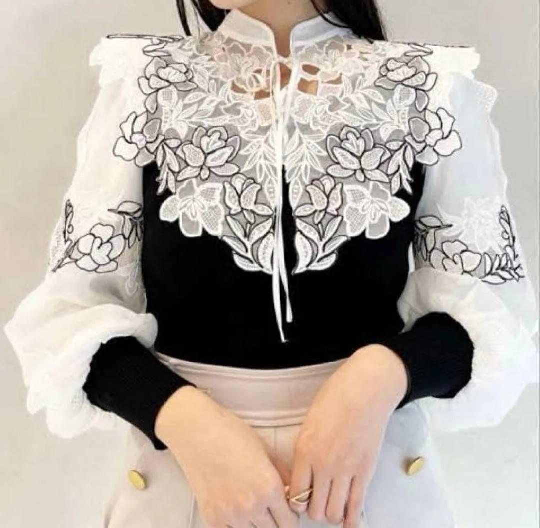 完売レア】レースカラーニットプルオーバー SNIDEL - メルカリ