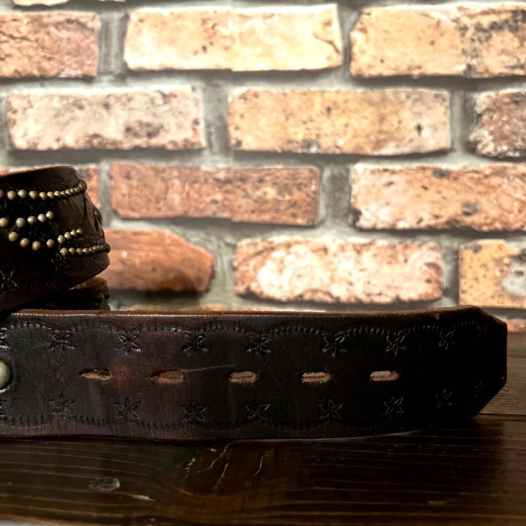 古着Lサイズ RATS WAY OF LIFE スタッズ レザーベルト - メルカリ