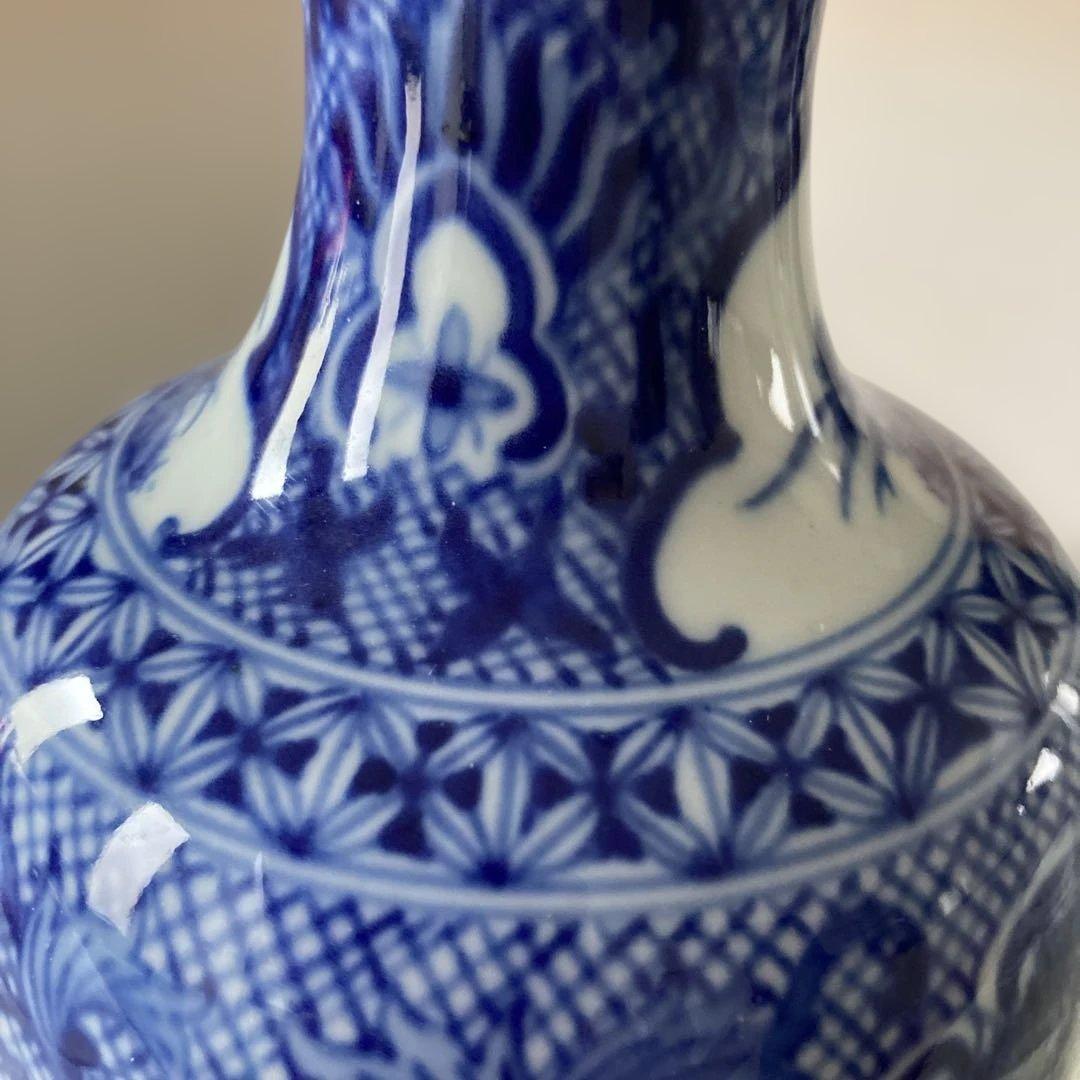 青磁 山水画 花瓶 - メルカリ