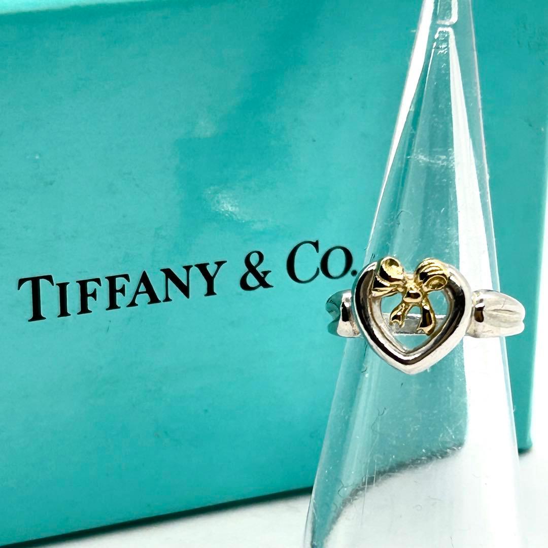 ティファニー オープンハートリボン リング 5号 925×750 コンビ 可愛い ティファニー オープンハートリボン リング 5号 925×750 コンビ 可愛い