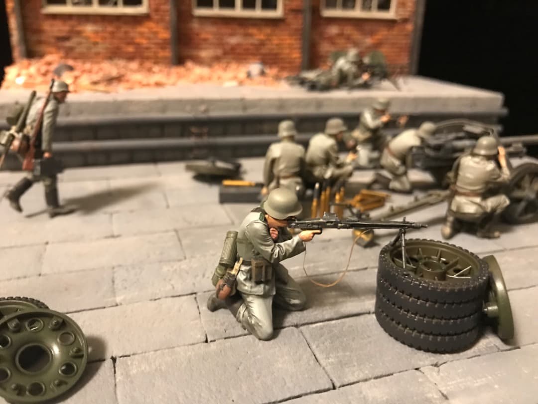りろ様　ジオラマ　1/35 タミヤ　ドイツ軍機関銃チーム　完成品
