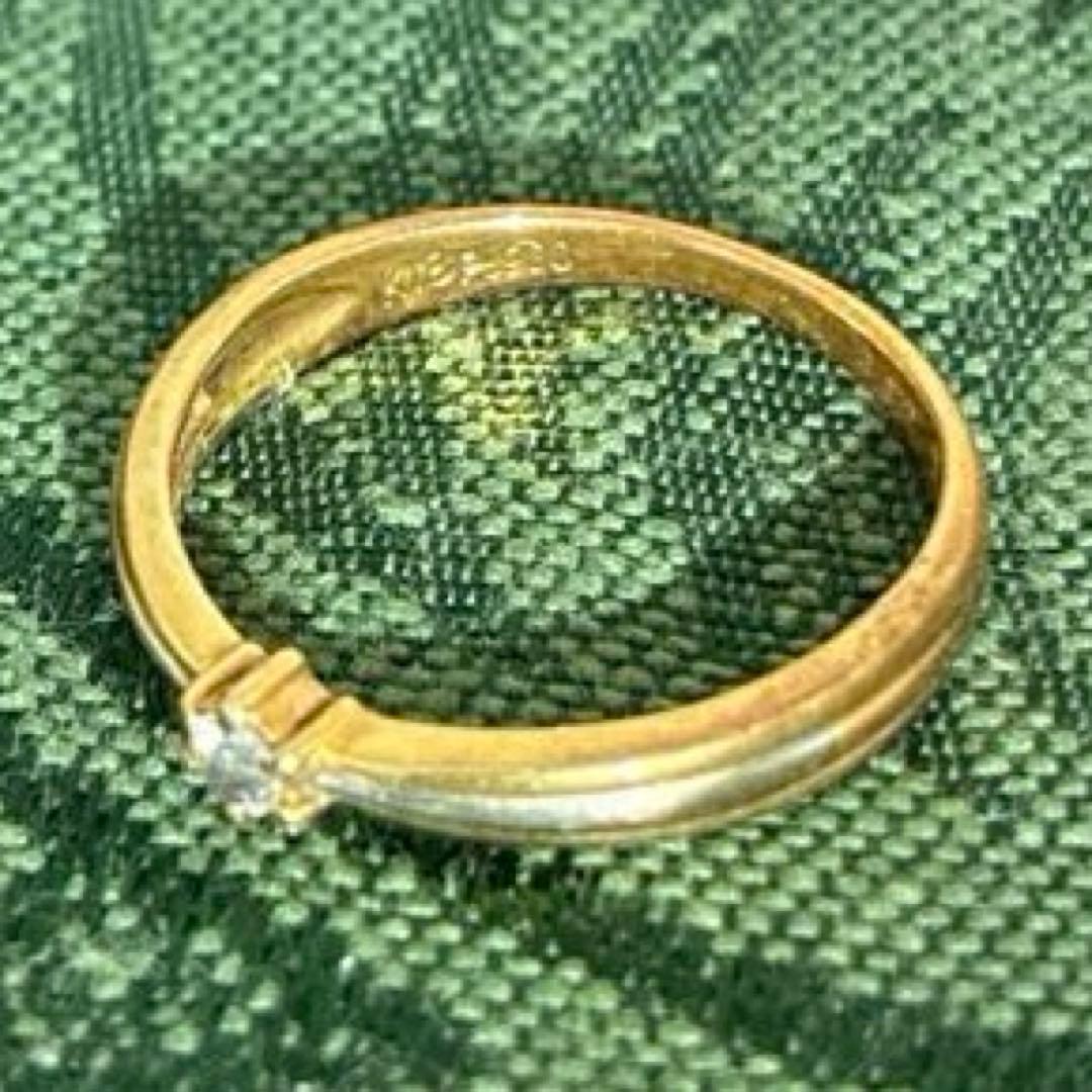 【STAR JEWELRY】K18/Pt900 コンビダイヤリング 0.05ct