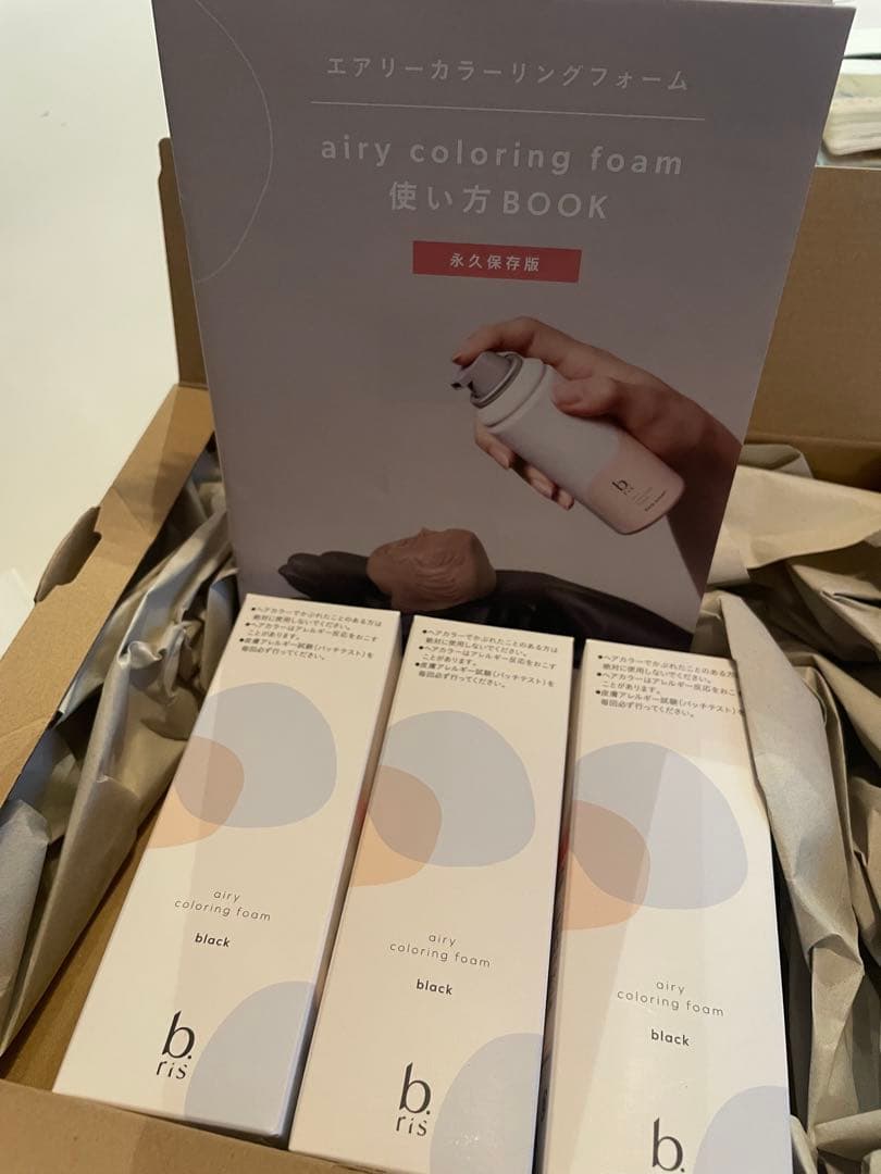 b ris エアリーカラーリングフォーム ブラック 3本セット b.ris airy coloring foam