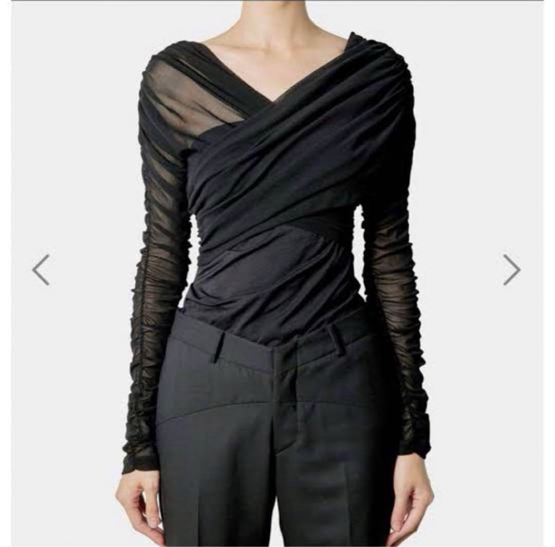 トップス FETICO NYLON JERSEY GATHERED BODYSUIT Skype_Picture_2023_12_11T08_51