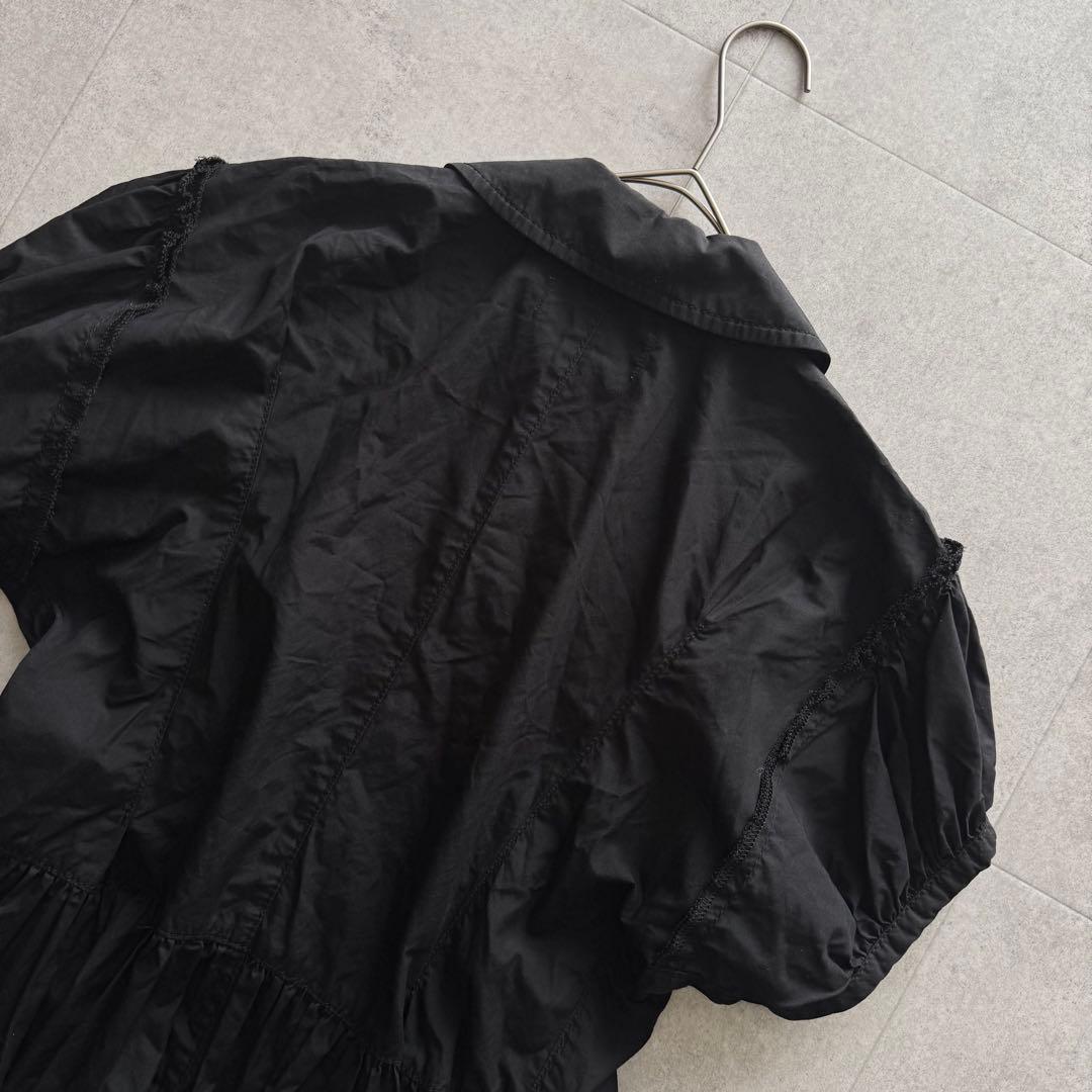 トリココムデギャルソン フリルシャツ 丸襟 シェルボタン 縮絨 AD2015