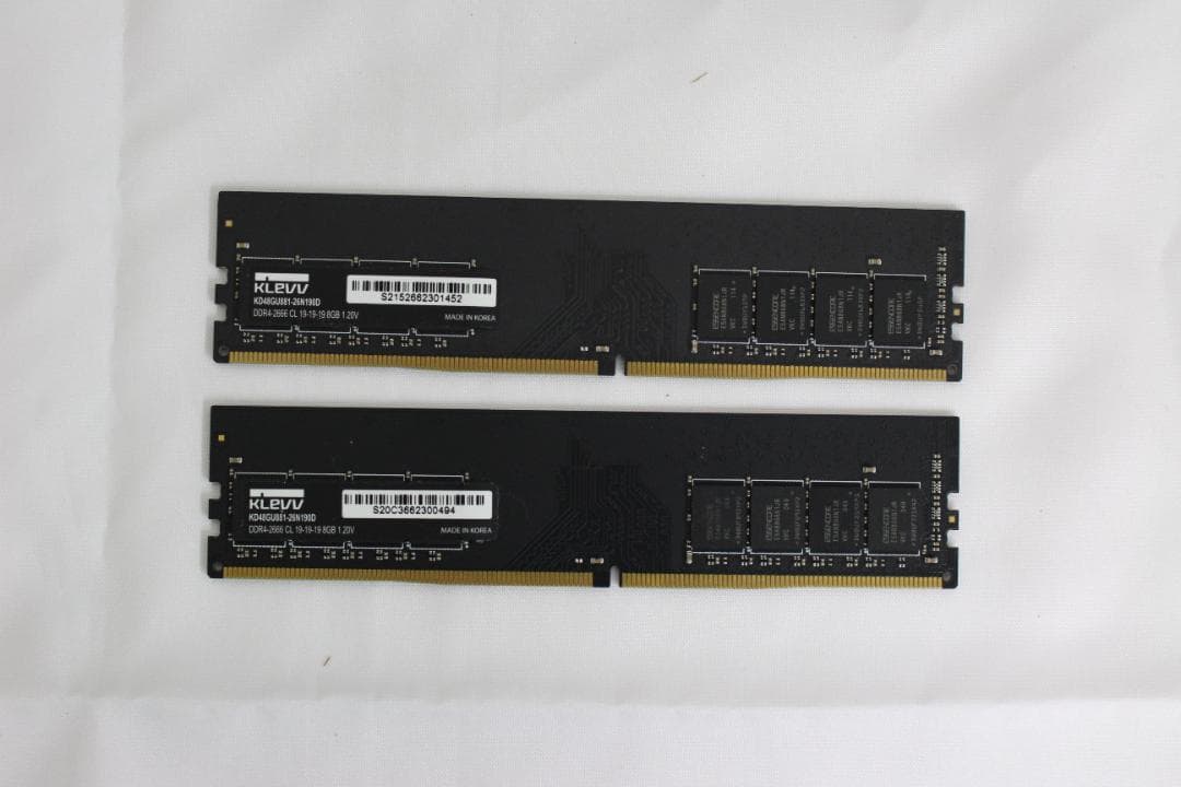 【動作確認済・美品】KLEVV DDR4-2666 16GB(8GBｘ2)① Amazon | KLEVV デスクトップPC用 メモリ DDR4 2666 PC4-21300 16GB x