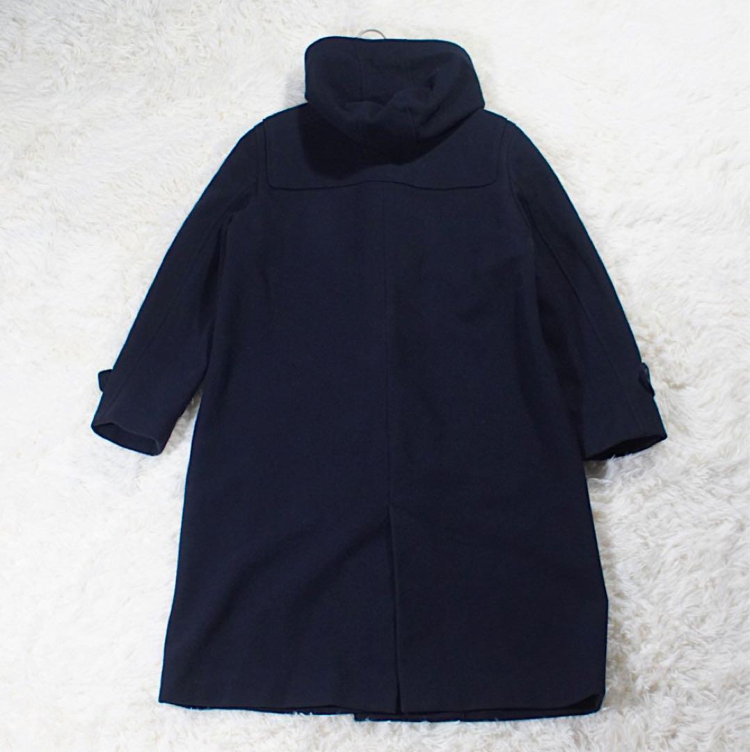 美品 ロング丈《J.PRESS》ダッフルコート(9)ネイビー トグル レザー