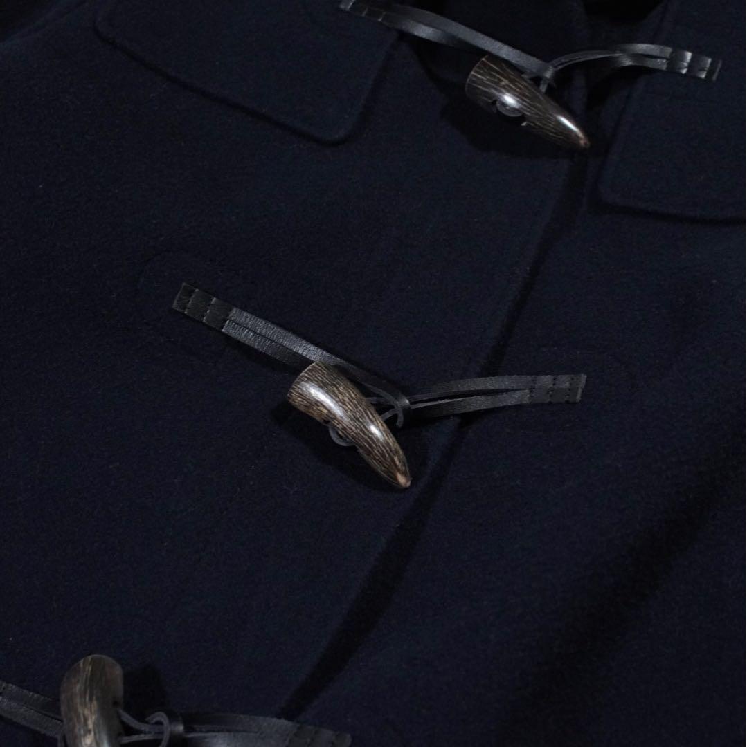 美品 ロング丈《J.PRESS》ダッフルコート(9)ネイビー トグル レザー