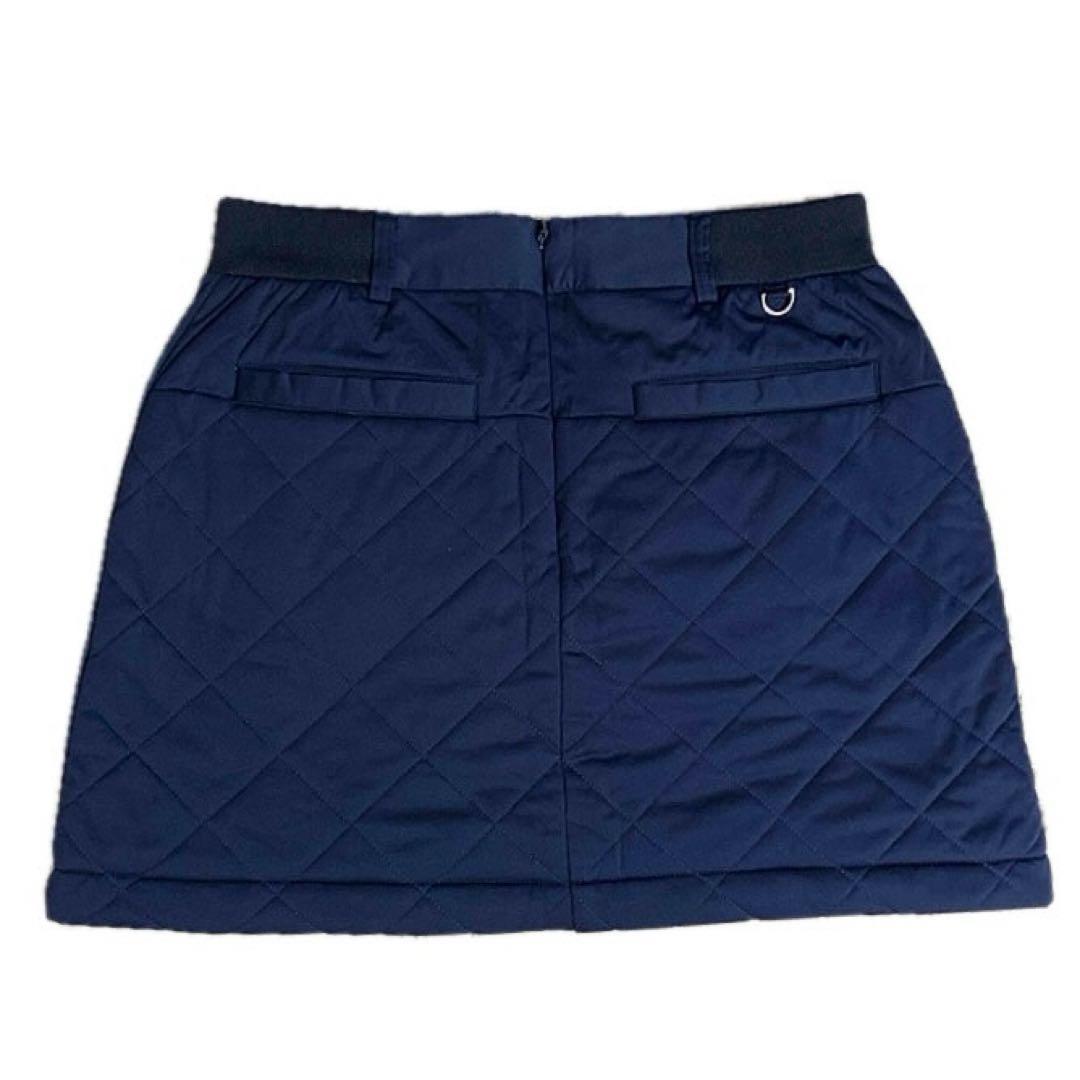 Callaway キャロウェイ ネイビー キルティングスカート ウエストゴム L