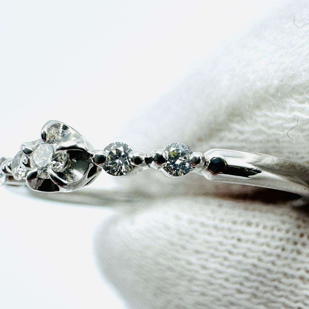 STAR JEWELRY K18 ダイヤモンド　リング　9号　0.07ct WG