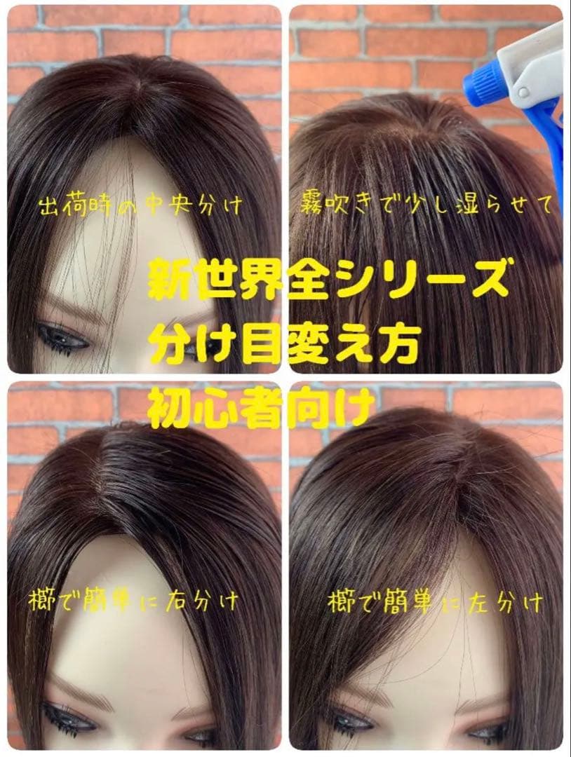 2025新世界 人毛100% ウィッグ フルウィッグ ブラック 医療ウィッグ