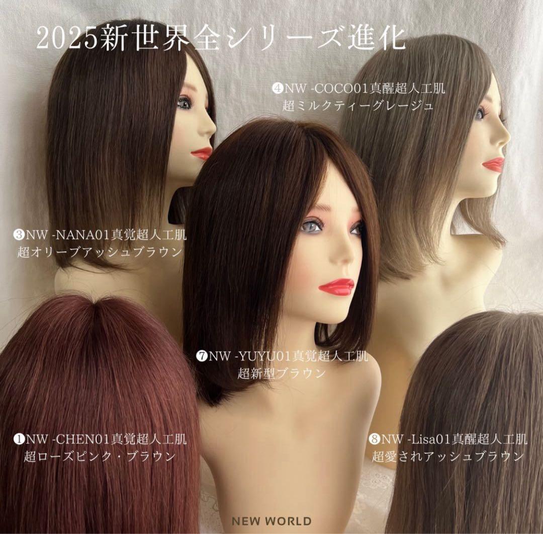 2025新世界 人毛100% ウィッグ フルウィッグ ブラック 医療ウィッグ