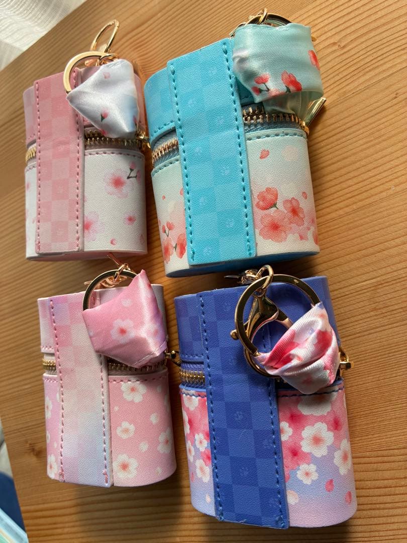 ★mofusand スカーフチャーム付きポーチ桜満開 コースター タイトー限定★